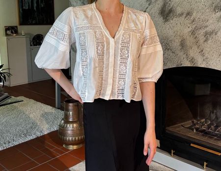 Cotton Lace Shirt S