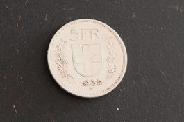 5 Schweizer Franken 1932 Silbermünze
