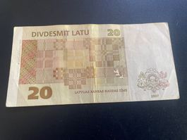 20 Latu Geldschein Lettland 2007 – Sammlerstück