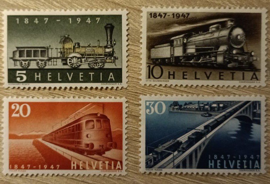 Tutti i francobolli: Sellos Suiza 1947, Trenes,,,, – Usato da Stein am Rhein venduto da tom_fq6v