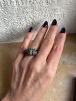 Löwenkopf Ring, massiv, Silber, Vintage Style (54)