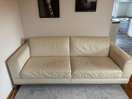 Echtledersofa offwhite