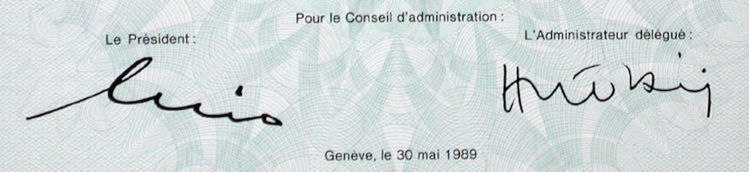 Documenti: Sasea Holding, Genève - 1989 – Usato da Solothurn venduto da Sgasche 1