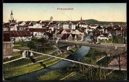 AK Frauenfeld, Ortsansicht mit Brücke und Fluss