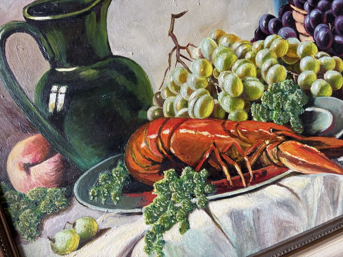 Dipinti: Gemälde Stilleben E.Seidler 1981 68 x 53 cm – Usato da Flums venduto da Limatools 6