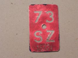 Velo Rad Velonummer Nummer Nr. 1973 SZ 73 Schwyz Geschenk