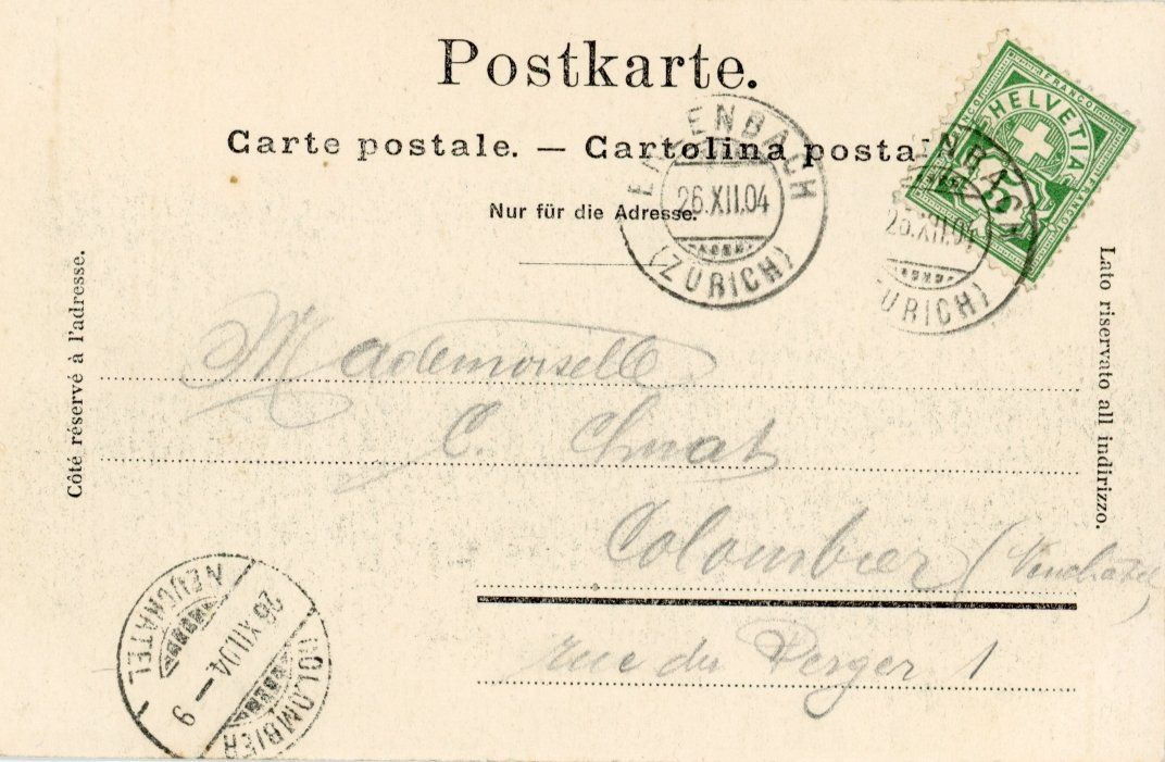 Cartoline postali: Erlenbach   ZH         um 1904 – Usato da Brig venduto da Valcards54 1
