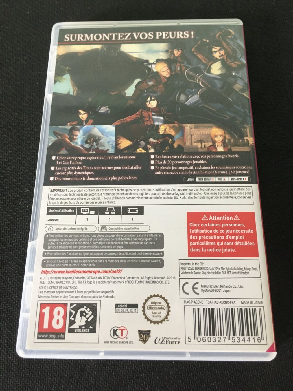 Nintendo Spiele: A.O.T. 2 - Attack On Titan 2 für Nintendo Switch – Gebraucht aus St.Gallen von sjosjo 1