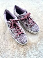 SCHUHE SCHNÜRER 40 VIOLETT GLITZER SAMT STRASSSTEINE TOP