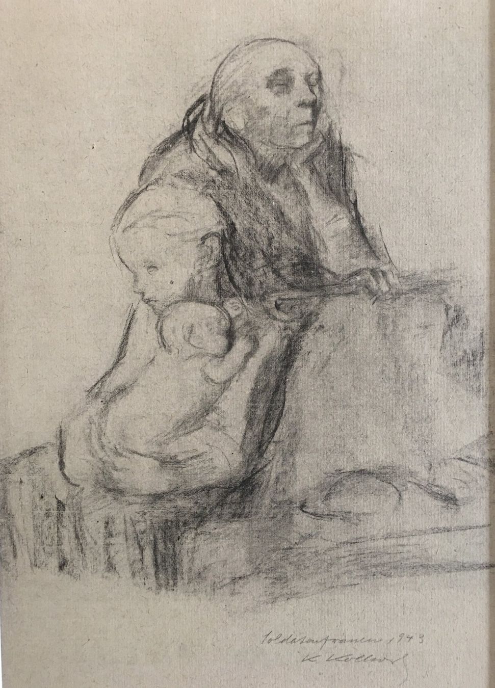 Grafiken & Lithographien: Käthe Kollwitz  "Soldatenfrauen"  ZINK- oder STRICHÄTZUNG – Gebraucht aus Nennigkofen von juhit 3