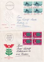 Lot 4 Briefe 2x FDC 4er Block 1966 2x FDC 1967