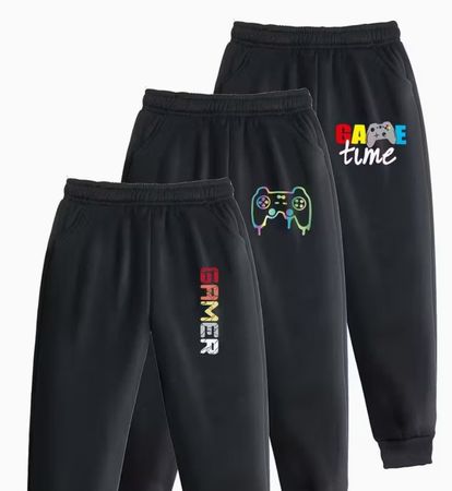 Trainerhosen schwarz (3er Pack) für 9-10 Jährige
