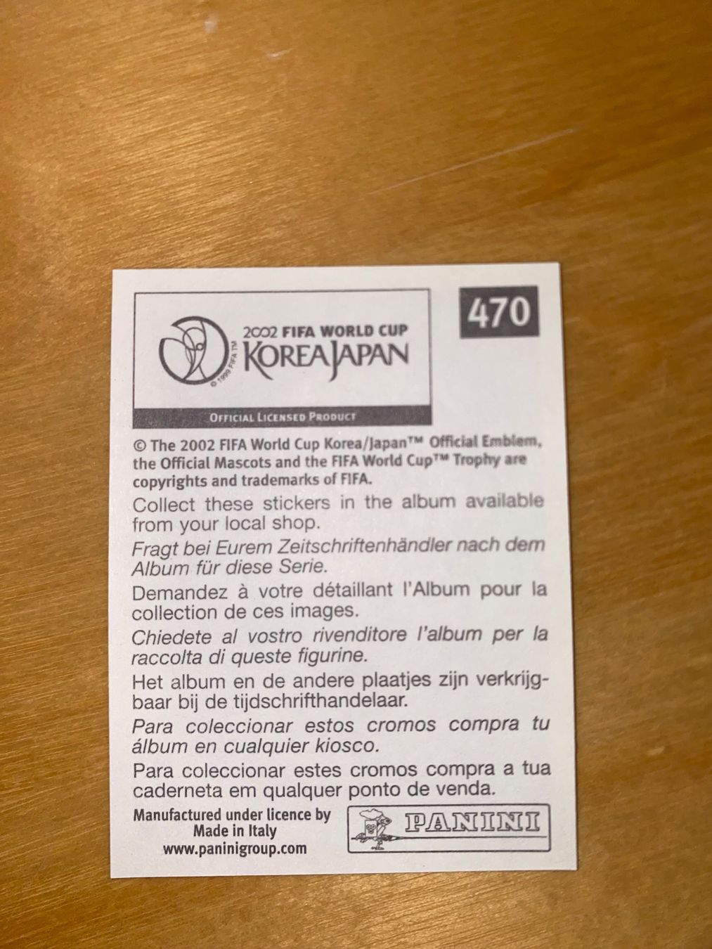 Panini Carte collezionabili: Panini WM 2002 - Francesco Totti - 470 – Nuovo (secondo la descrizione) da Unterlunkhofen venduto da PaniNicola 1