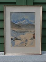 Aquarell Bernina (?) 1949 Graubünden St. Moritz Maler Golder