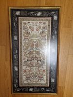 Antike chinesische Seidenstickerei, Goldfäden, Fo-Hunde
