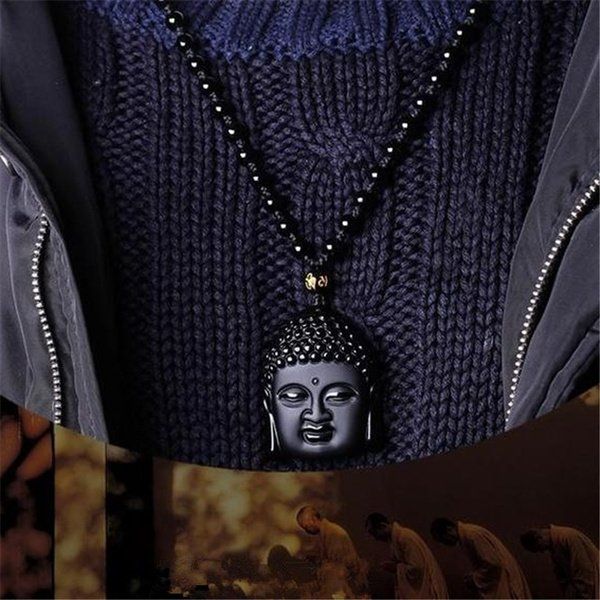 Ketten: Buddha Kopf mit Halskette aus Obsidian – Neu und originalverpackt aus Castiel von mcconsulting 3