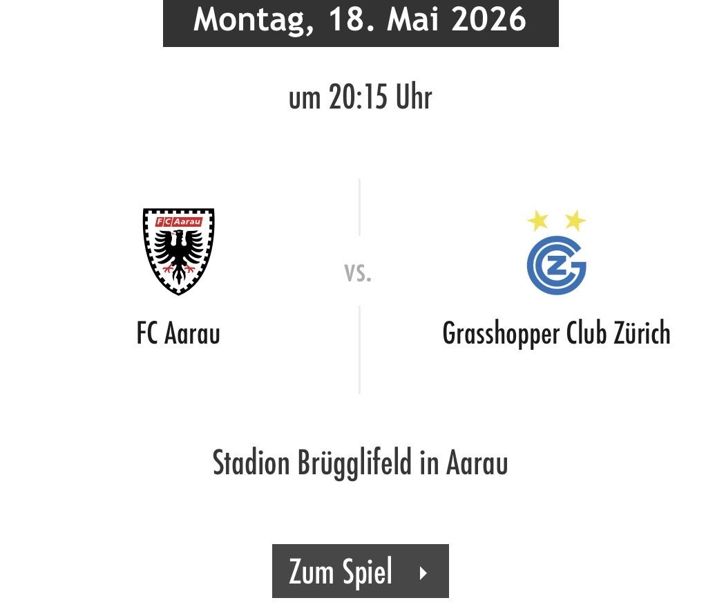 Tickets: FC Aarau-GC Tickets – Neu (gemäss Beschreibung) aus Baden von Goldbaum