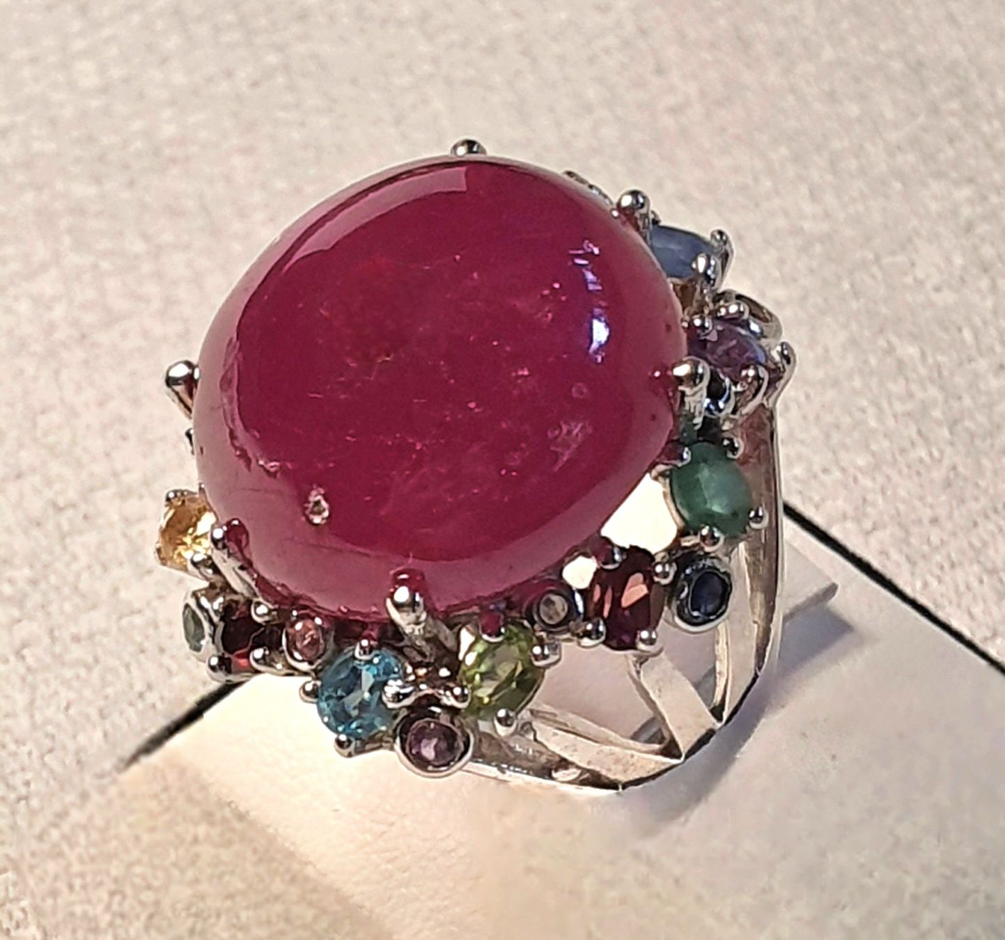 Anelli: Ring mit Edelsteinen Damen Silber Grösse 59 neu – Nuovo (secondo la descrizione) da Zürich venduto da Bieter04 3