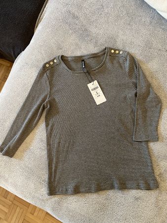 Baumwoll Shirt gestreift NEU Gr M Chicorée