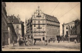 AK Lausanne, Place St-Francois, 1909