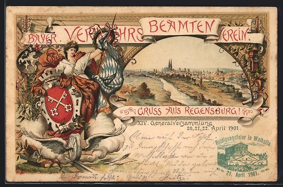 Cancelleria postale: Litho Regensburg, Ort, Generalversammlg. – Usato da Berlin venduto da bartko-reher