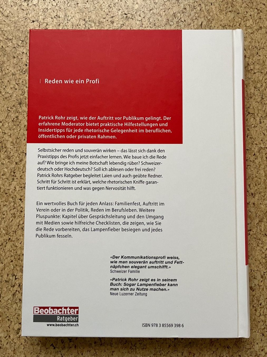 Libri: Buch "Reden wie ein Profi - Beobachter" von Patrick Rohr – Usato da Grosswangen venduto da Vita500 1