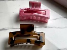Haarspangen-Set, 2er-Set - Rosa Marmor & Schildpatt - Neu!