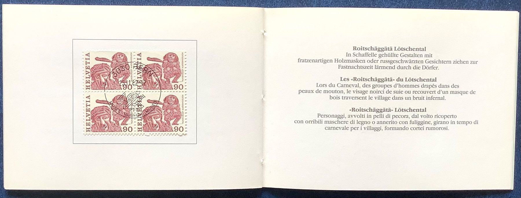 Tutti i francobolli: 1982 PTT Büchlein mit Volksbräuche Viererblock Satz – Nuovo (secondo la descrizione) da Liestal venduto da Pep3 1