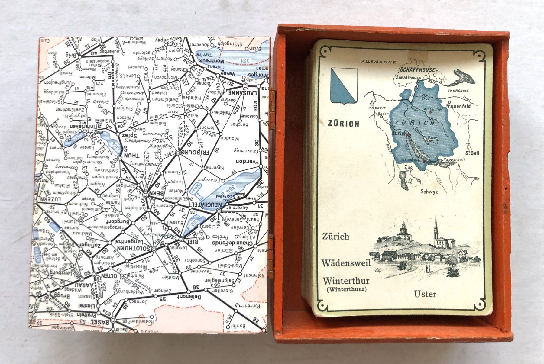 Giochi: Jeu des Cantons / Kantonsspiel Schweiz - Antikes Quartett – Usato da Schaffhausen venduto da durruti