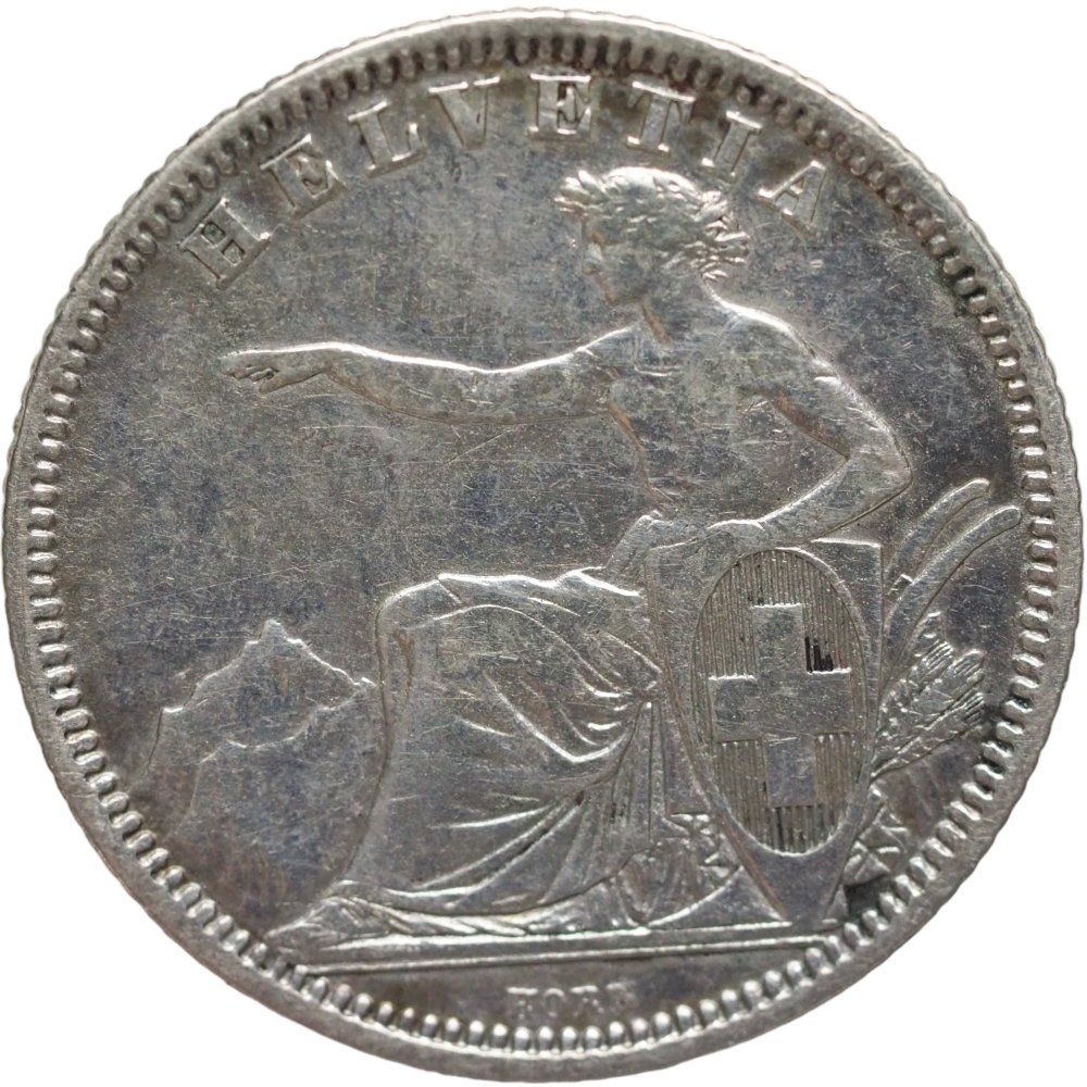 Alle Münzen: Schweiz 1 Franken 1861 – Gebraucht aus Liestal von fibonaccis