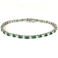 Tennis bracelet 18cm cubic zirconium green Ag925