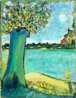 Klekot Lech (1953 - 2024), Öl-Bild "am See", Expressionismus