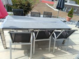 Gartentisch mit 6 Stühlen Aluminium gut erhalten