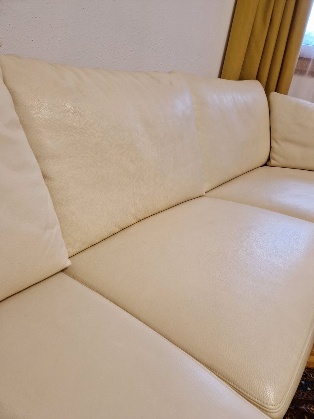 Sofas: Echt Leder Ecksofa in Beige helles Creme, sehr gut erhalten! – D'occasion à Zürich par M-Management 3