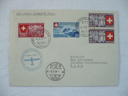 1939 Meldeflug Landi -> Sion mit Landi-Satz französisch