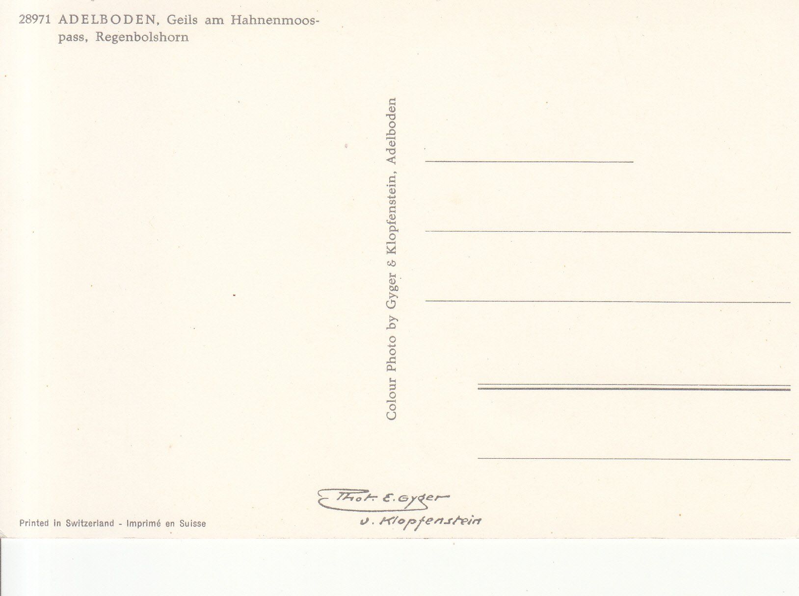 Cartoline postali: Adelboden Geils ca. 1970 – Usato da Bürglen TG venduto da StampGraf 1