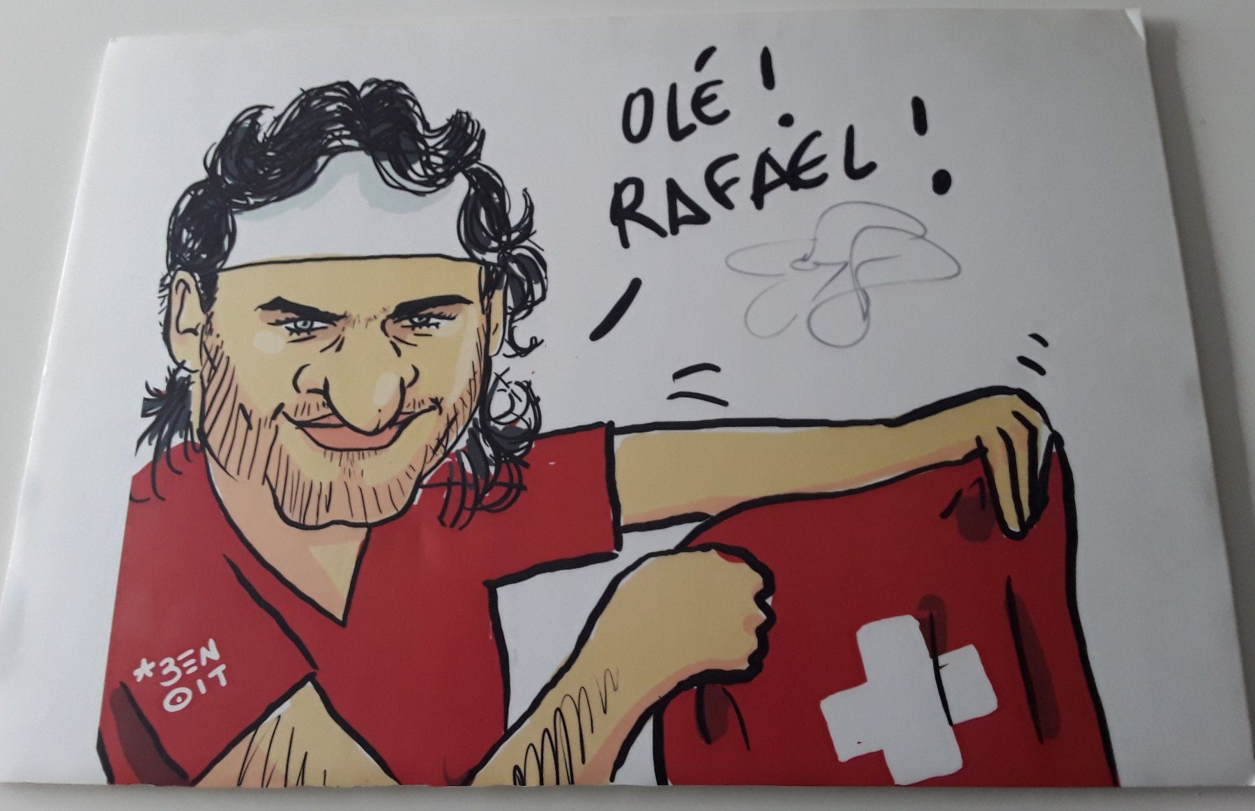Autographes: Autographe Roger Federer Dessin Coupe Davis 2011 – D'occasion à Morges par mrochat