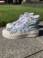 Adidas Nizza Hi Zebra Muster Weiss Grün Grösse 38.5