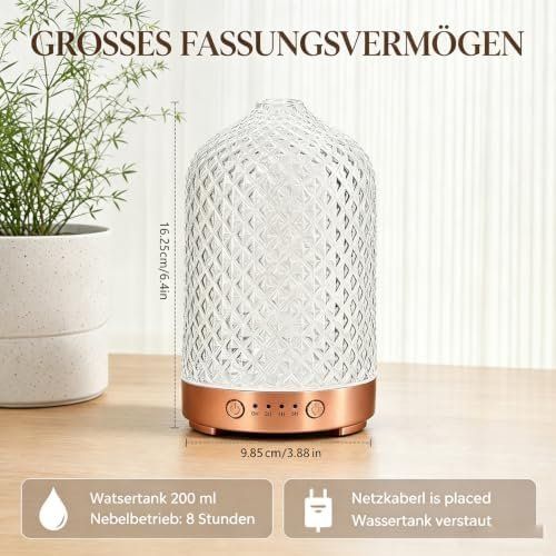 Duftöldiffusoren: aus Glas 200ML Ultraschall Aromatherapie Diffusor – Neu und originalverpackt aus Hundwil von Stallone6 3