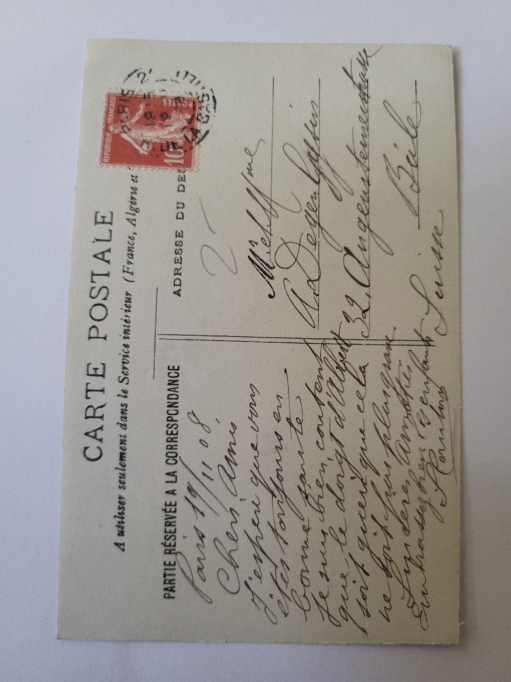 Cartoline postali: Alte Postkarte: Denkmal Basel 1908 r99 – Usato da nunningen venduto da mic_88k2 1