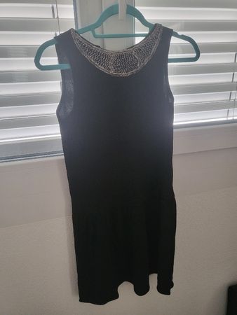 Robe noire Mango élégante perles XS occasion