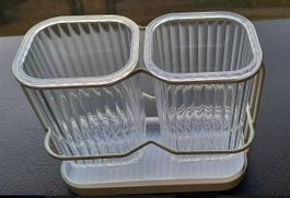 égouttoir pour couverts en plastique et métal