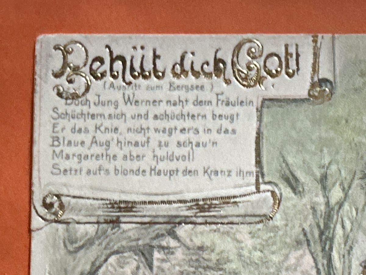 Cartoline postali: Antike Postkarte "Behüt dich Gott", um 1900  – Usato da Zürich venduto da Chaeffeler 1