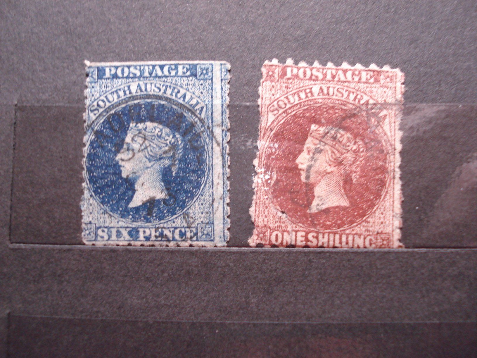 Alle Briefmarken: 2 uralte Marken South Australia, o – Gebraucht aus Niederwil AG von morostahu