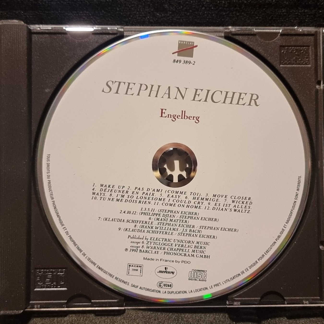 CD: Stephan Eicher : Engelberg CD, 1991 mit Hit "Hemmige" – Usato da Villigen venduto da Tschachtlan 2