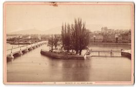 Fotografie Geneve, Hafenpartie mit Insel