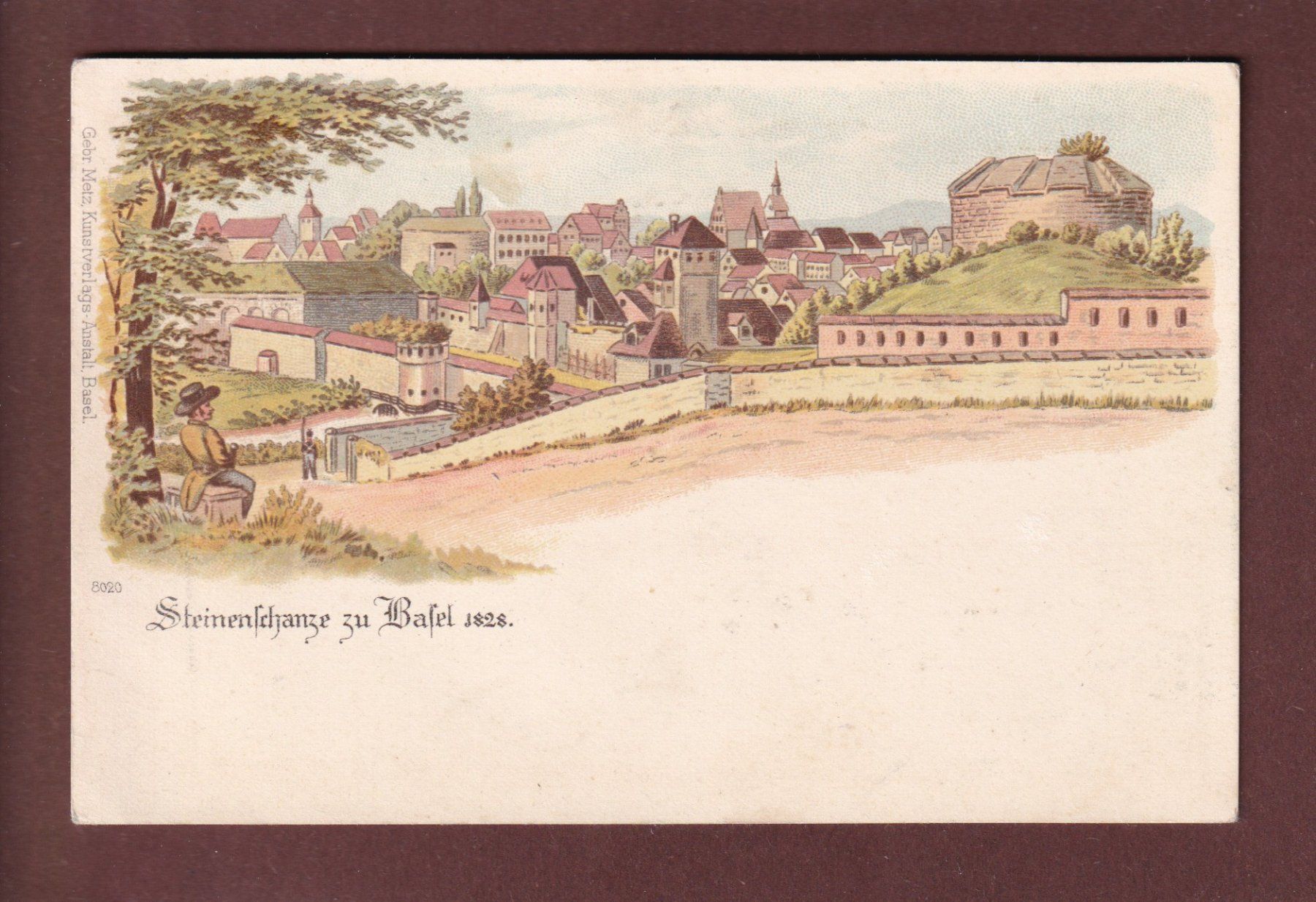 Cartoline postali: Steinenschanze zu BASEL  1828 – Usato da Pully venduto da nicecards