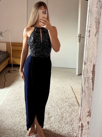 Abendkleid Lace and Beads dunkelblau Grösse 34 Zustand neu