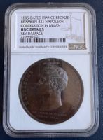 Napoleon Bronzemedaille, 1805, Mailand, NGC, Selten!