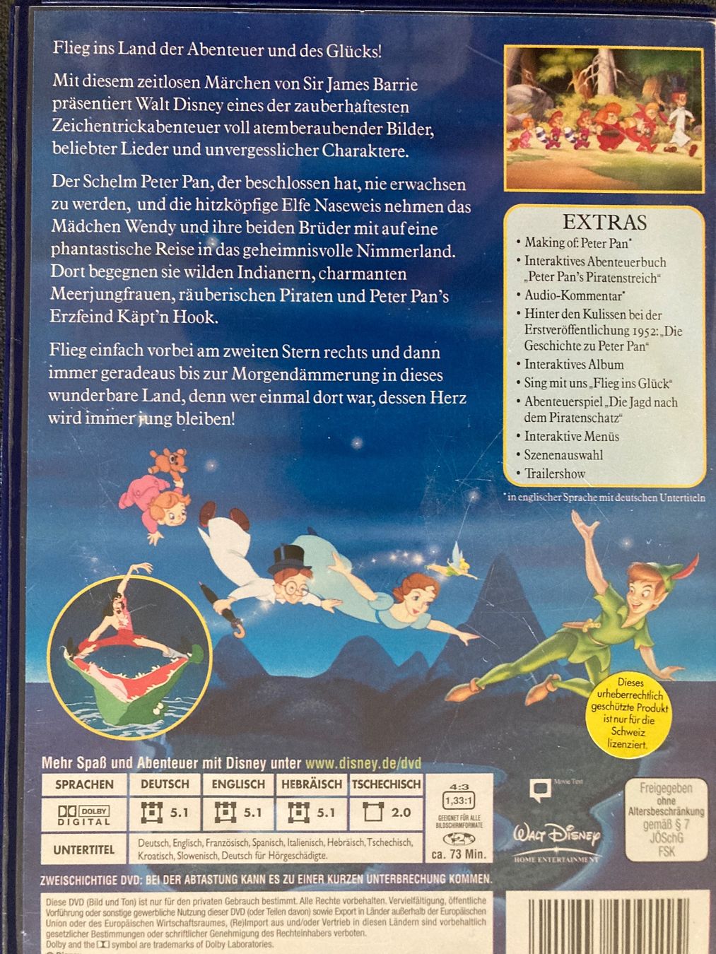 Tutti i DVDs: Peter Pan Special edition Walt Disney – Usato da Zürich venduto da Frangipan23 1